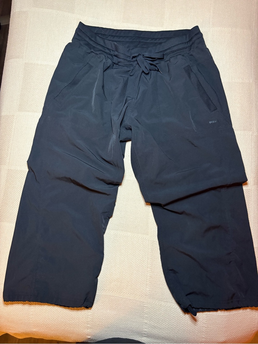 RBX Women’s Gray Jogger Pants L/G Knit Polyester/Spandex Drawstring
